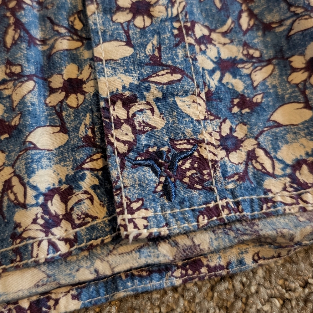 Wrangler 20X Competition Advanced Comfort Blue Floral Pearl Snap Rodeo Shirt XL - Picture 2 of 10